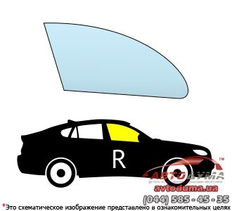 AUDI 100, 1991-1997, правое боковое стекло, зеленое AUDI 100, 1991-1997, правое боковое стекло, зеленое