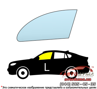 VW POLO, 1998-2005, левое боковое стекло, зеленое (solar control)