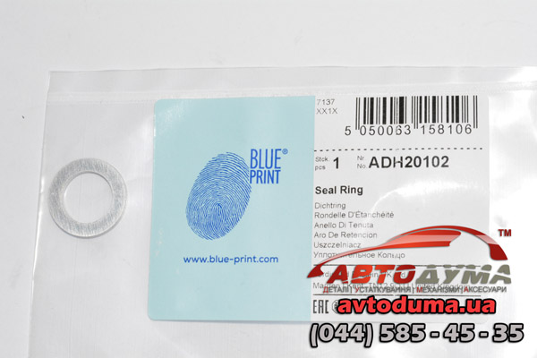 Кольцо уплотнительное BLUE PRINT ADH20102