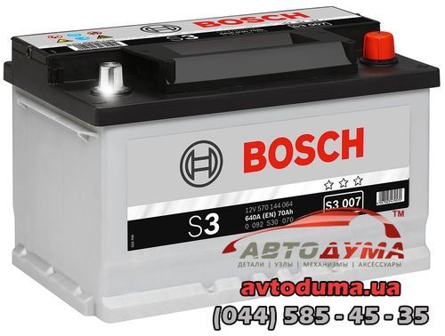 Аккумулятор BOSCH 6 СТ-70-R 0092S30070