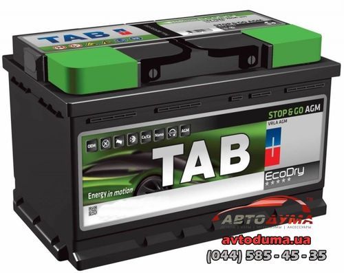 Аккумулятор Tab EcoDry Stop & Go AGM 6 СТ-95-R 213090
