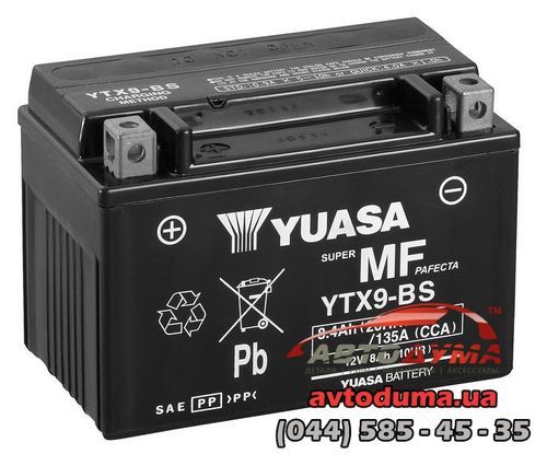 Аккумулятор YUASA 6 СТ-9-L YTX9BS