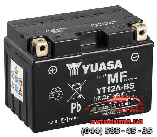 Аккумулятор YUASA 6 СТ-10-L YT12ABS