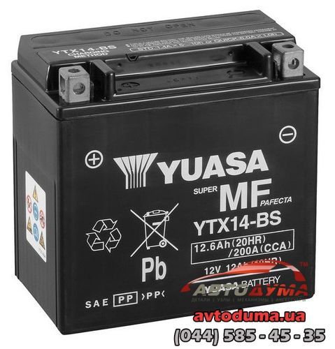 Аккумулятор YUASA 6 СТ-12-L YTX14BS