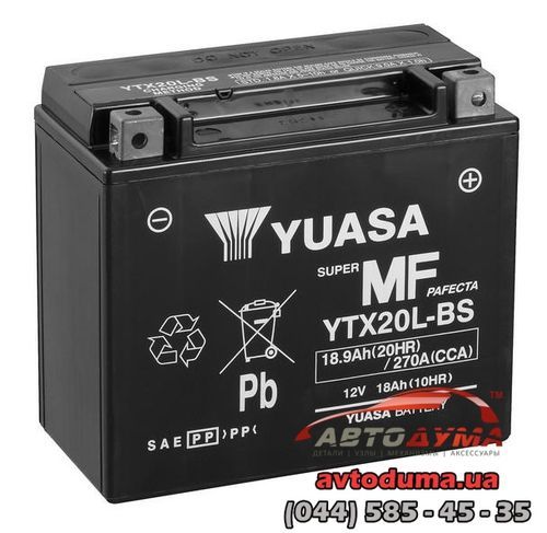 Аккумулятор YUASA 6 СТ-18-R YTX20LBS