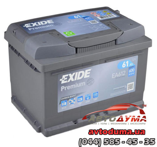 Аккумулятор Exide PREMIUM 6 СТ-61-R EA612
