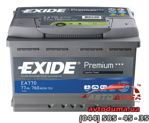Аккумулятор Exide PREMIUM 6 СТ-77-R EA770