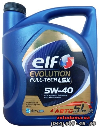 ELF EVOLUTION FULL-TECH LSX 5W-40, 5л ELF EVOLUTION FULL-TECH LSX 5W-40, 5л