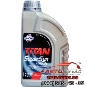 FUCHS TITAN SUPERSYN LONGLIFE 0W-40, 1л FUCHS TITAN SUPERSYN LONGLIFE 0W-40, 1л
