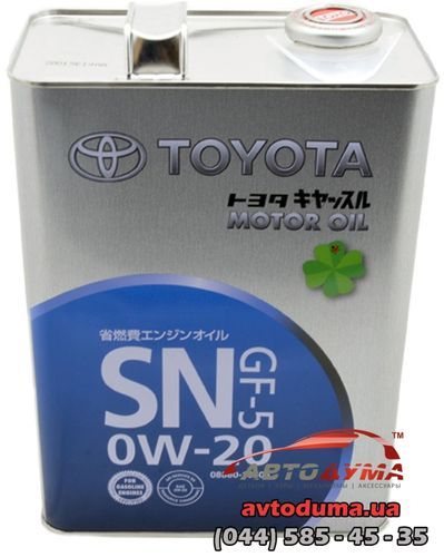 TOYOTA Motor Oil SN 0W-20, 4л