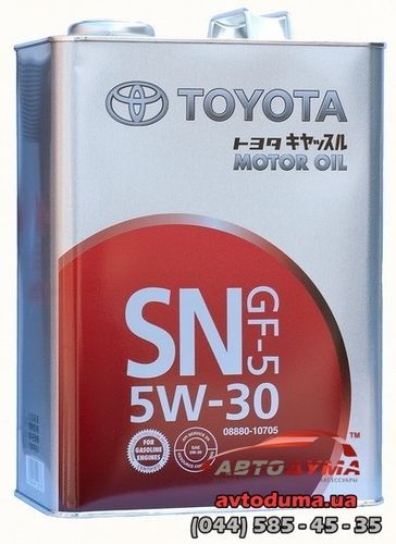 TOYOTA Motor Oil SN 5W-30, 4л