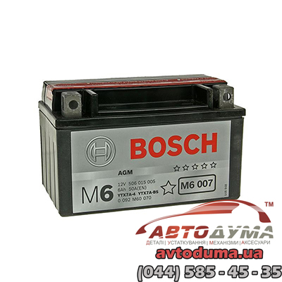 Аккумулятор BOSCH 6 СТ-6-L 0092m60070