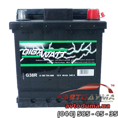 Аккумулятор GIGAWATT 6 СТ-40-R 0185754006