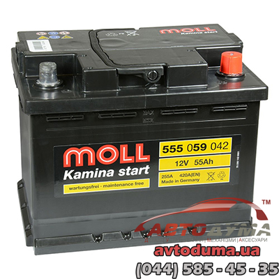 Аккумулятор MOLL 6 СТ-55-R 555059042