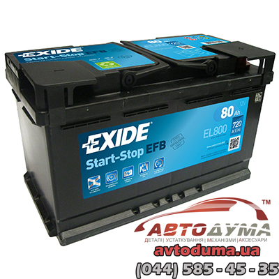 Аккумулятор EXIDE Start-Stop EFB 6 СТ-80-R el800