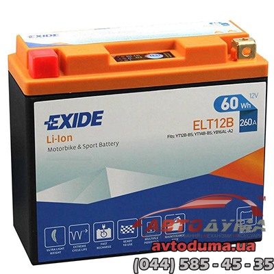 Аккумулятор EXIDE Li-Ion 6 СТ-5-L elt12b