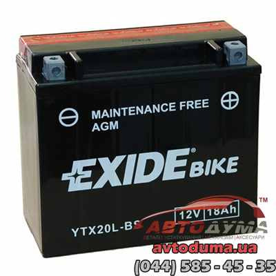 Мото аккумулятор EXIDE Bike ytx20lbs