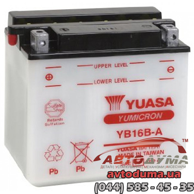 Аккумулятор YUASA Yumicron 6 СТ--L yb16ba