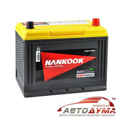 Аккумулятор HANKOOK AGM 6 СТ-75-R AXS65D26L