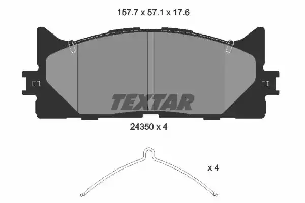 TEXTAR 2435001 Колодки гальмівні дискові передні, Lexus ES; Toyota Avalon, Camry 05-