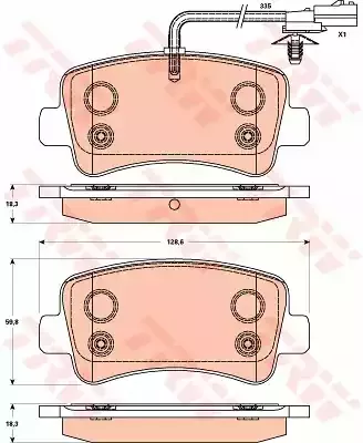 TRW GDB1903 Колодки тормозные дисковые, задние, 10-