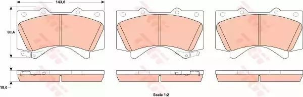 TRW GDB3524 Колодки тормозные дисковые передние, LEXUS LX; TOYOTA Land Cruiser 200, Sequoia 00-