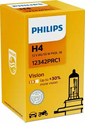 PHILIPS 12342PRC1 Лампа H4 60/55W P43T-38 Premium (30% extra light) упаковка коробка