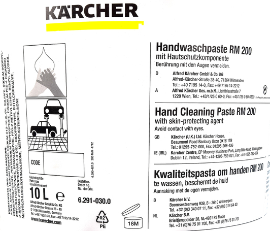 Очиститель рук Karcher Hand Cleaning Paste RM 200 62910300
