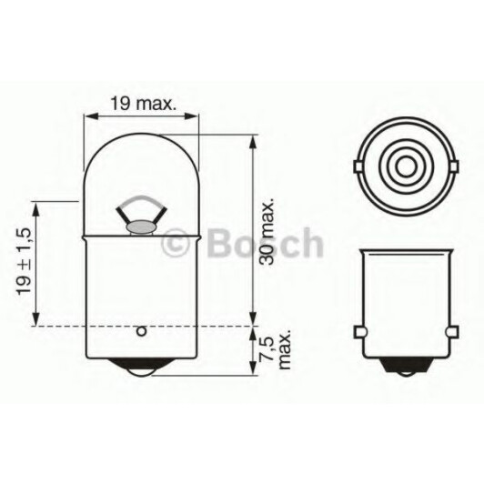 Автолампы Bosch 1987302204 Pure Light R5W BA15s 5 W