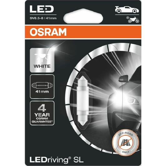 Автолампы Osram 6418DWP01B LEDriving Standard C5W SV8,5-8 0,5 W прозрачная