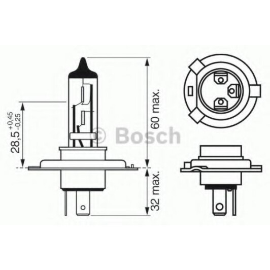 Автолампы Bosch 1987302045 H4 P43t 55 W 60 W