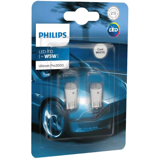 Автолампы Philips 11961U30CWB2 Ultinon Pro3000 W5W W2,1x9,5d 0,6 W белая