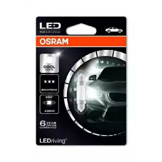 Автолампы Osram 6499CW01B LEDriving C5W SV8,5-8 1 W прозрачная