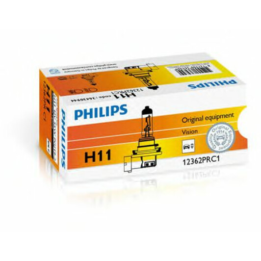 Автолампы Philips 12362PRC1 Vision H11 PGJ19-2 55 W прозрачная