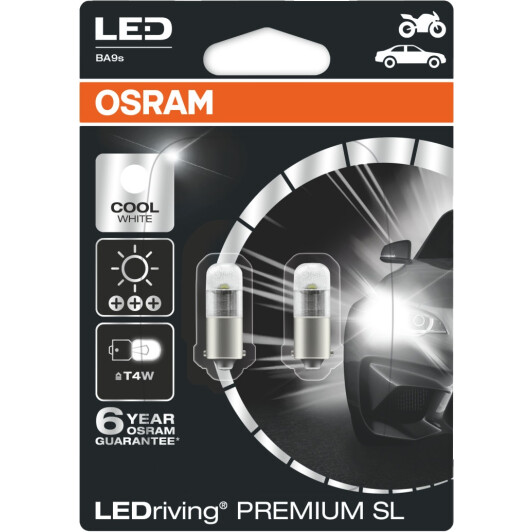 Автолампы Osram 3850CW-02B LEDriving Premium T4W BA9s 0,8 W