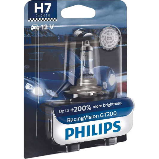 Автолампы Philips 12972RGTB1 Racing Vision GT200 H7 PX26d 55 W прозрачно-голубая