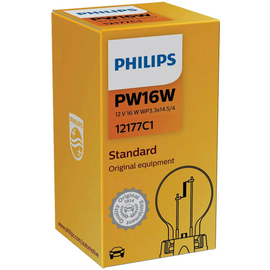 Автолампы Philips 12177C1 Standard PW16W WP3,3X14,5/4 16 W прозрачная