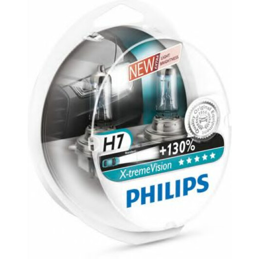 Автолампы Philips 12972XVS2 X-tremeVision H7 PX26d 55 W прозрачная