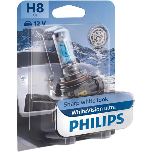 Автолампы Philips 12360WVUB1 WhiteVision Ultra H8 PGJ19-1 35 W темно-голубая