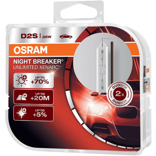 Автолампы Osram 66240XNB-HCB Xenarc Night Breaker Unlimited D2S P32d-2 35 W прозрачная