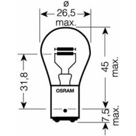 Автолампы Osram 7244 Original P21/5W BAY15d 5 W 18 W прозрачная