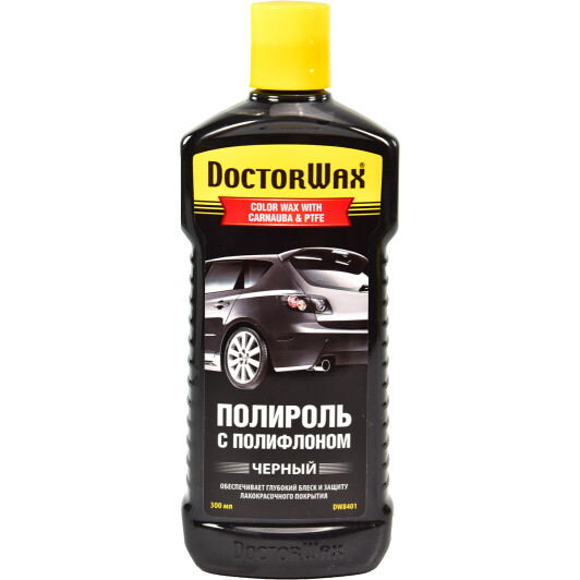Цветной полироль для кузова DoctorWax С Полифлоном (Черный) DW8401