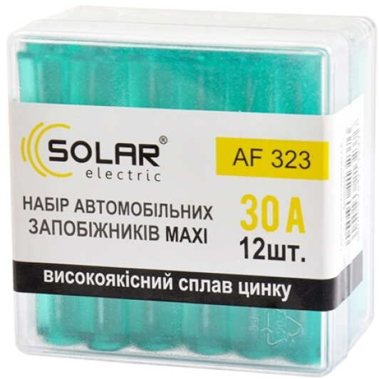 Набор предохранителей Solar AF323 FX maxi (mega) 30A 12 шт.