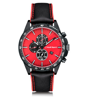 Мужские наручные часы хронограф Audi Sport Chronograph, Mens, black/red,  3101900400