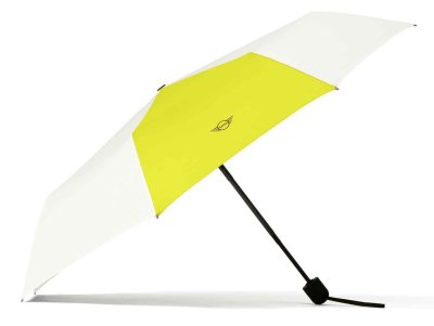 Складной зонт MINI Foldable Umbrella, Contrast Panel, White/Energetic Yellow,  80235A0A681