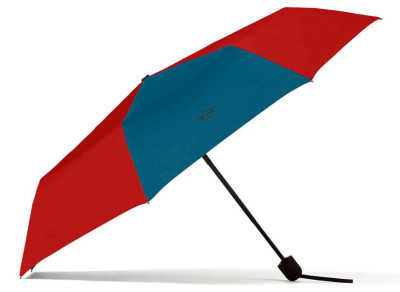 Складной зонт MINI Foldable Umbrella, Contrast Panel, Chili Red/Island Blue,  80235A0A682