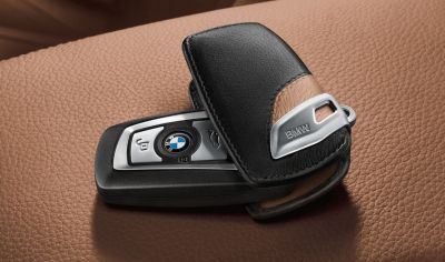 BMW Leather Key Case Luxury Line Brown Black 82292219917