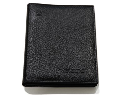 Обложка для документов из рельефной кожи Mazda Document Relief Leather Case, Black 830077546