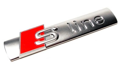 Металлический шильдик на кузов автомобиля Audi S line Metall Badge 8N0853601A Металлический шильдик на кузов автомобиля Audi S line Metall Badge 8N0853601A