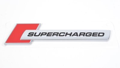 Металлический шильдик на кузов Audi Metall Badge Supercharged Red 4F0853601A2ZZ Металлический шильдик на кузов Audi Metall Badge Supercharged Red 4F0853601A2ZZ